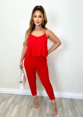 A Little Extra Jumpsuit Red