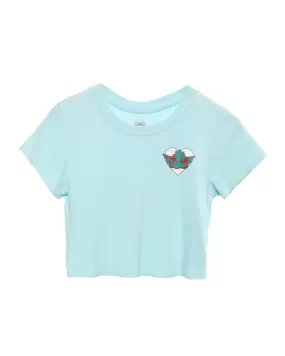 Blue Read Receipts Crop Tee