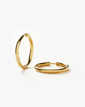 Classic Tunnel Large Hoop Earrings | 18ct Gold Plated