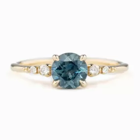 Estel Luxe Ring 1.15ct Parti Blue Green Montana Sapphire, 14K Yellow Gold (One of a kind)