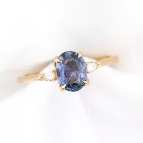 Estel Ring 1.06ct Blue Srilanka Sapphire, 14k Yellow Gold (One of a kind)