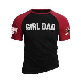 GIRL DAD 100% COTTON RAGLAN GRAPHIC TEE