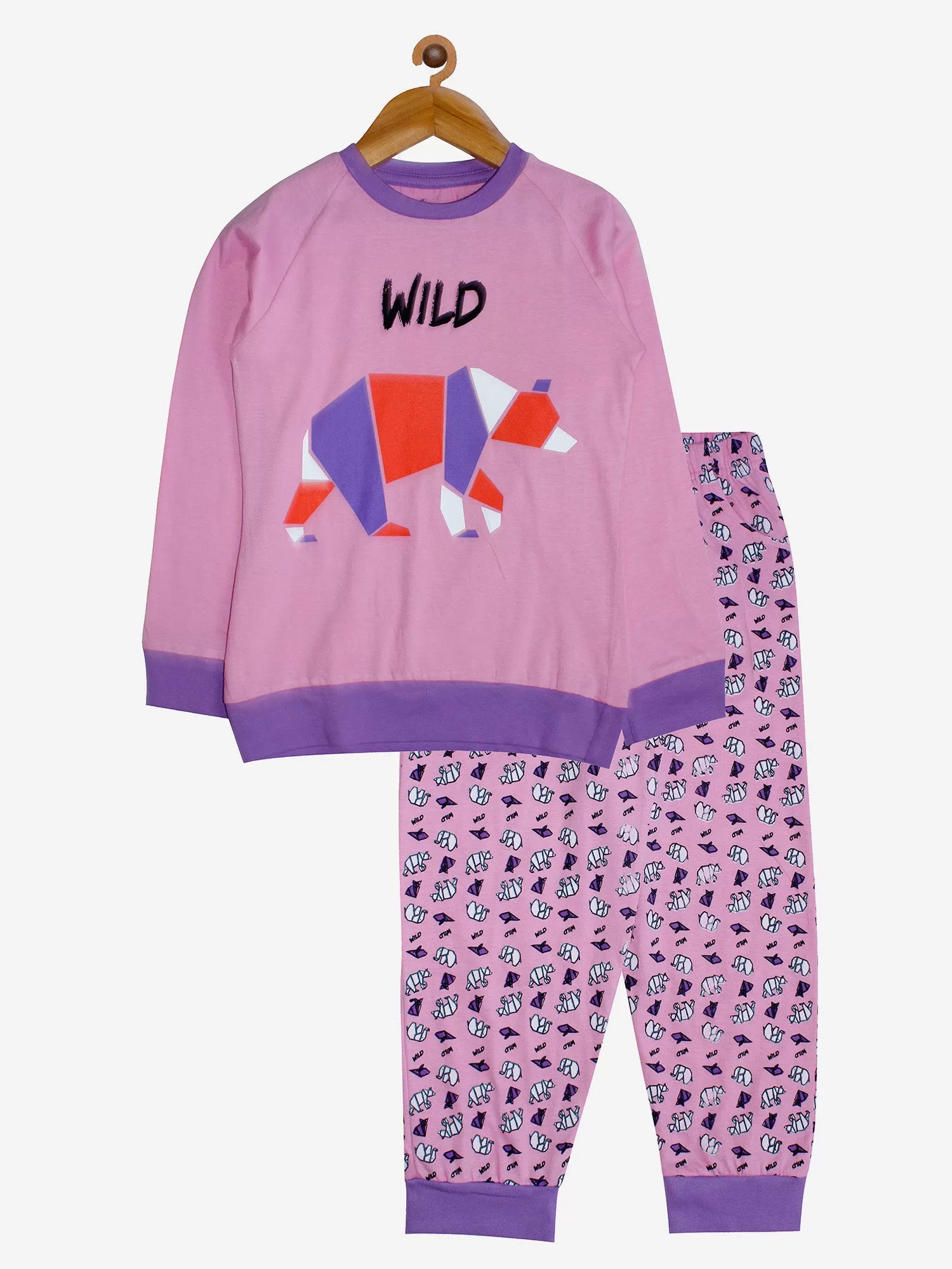 Girl's Printed Tee and AOP Pant Set