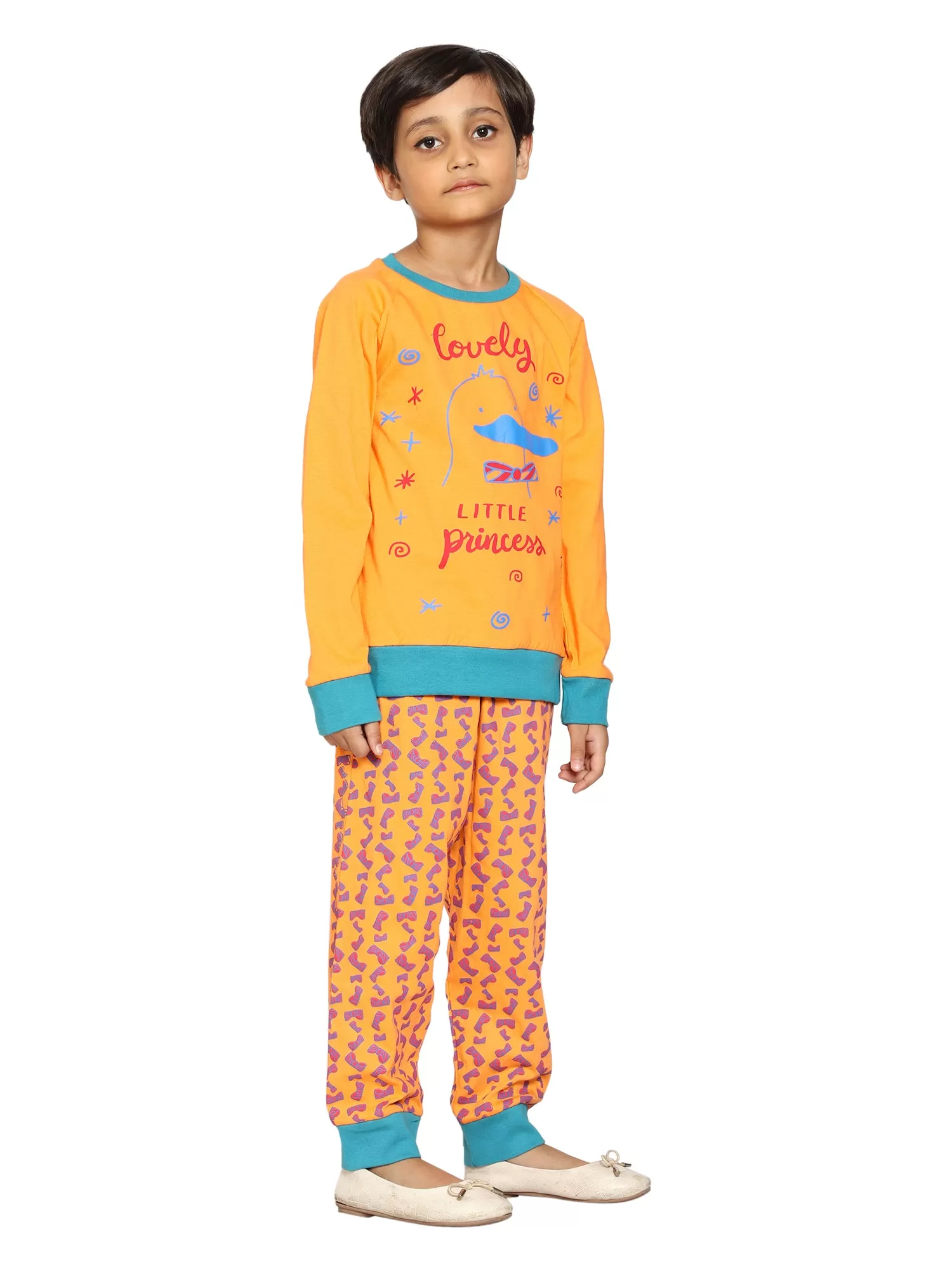 Girl's Printed Tee and AOP Pant Set