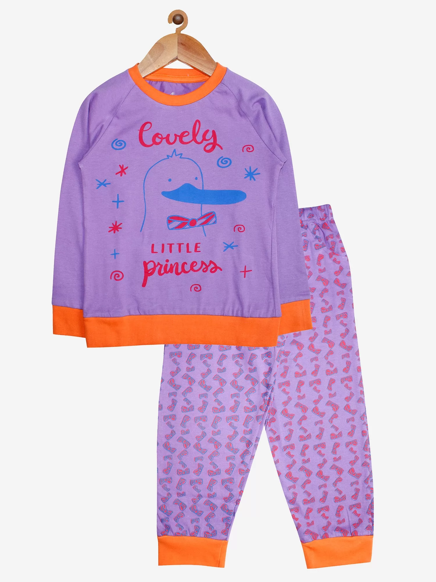 Girl's Printed Tee and AOP Pant Set