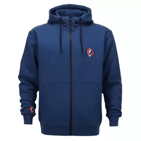 Grateful Dead | Mock Neck Zip Up Hoodie | Steal Your Face in Blue