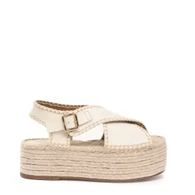 Lucinda Flatform Espadrille, Eggshell