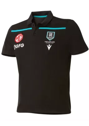 Macron Mens Port Adelaide M20 Travel Polo <BR> 58196293