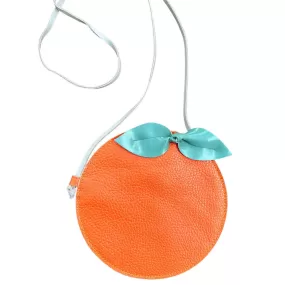 Orange Leather Bag Purse