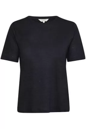 Part Two Emme Linen T-Shirt Navy