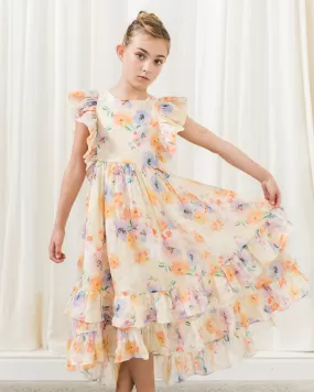 PETITE AMALIE Soleil Watercolour Printed Linen Dress