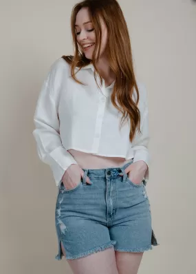 Reed Cropped Button Up