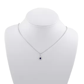 Sapphire and Diamond Floral Art Deco Necklace