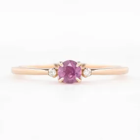 Sofia Ring 4mm 0.35ct Dark Pink Umba Sapphire, 14K Rose Gold