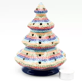 Tree Tea Candle Holder in Multi-Colored Flowers